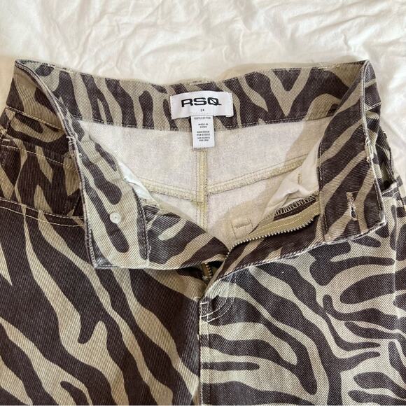 RSQ Zebra Striped Wide Leg High Waist Pants sz 24 - Picture 4 of 16